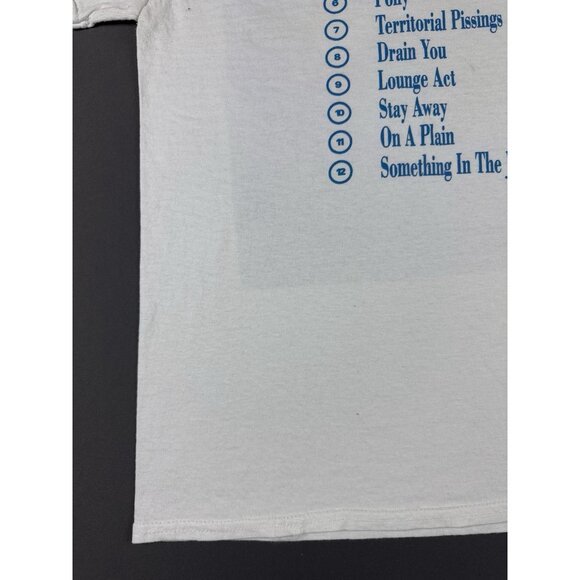 Vintage Y2K 2002 Nirvana Nevermind Band Tee Album Grunge Punk Tour Promo White - Picture 10 of 14